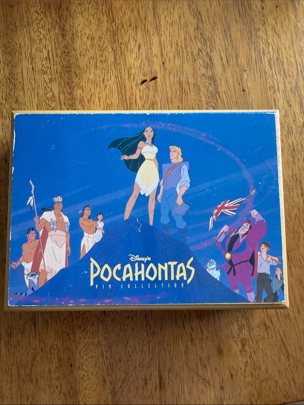 Vintage 1995 Disney Pocahontas Collectible Box - Blue Artwork